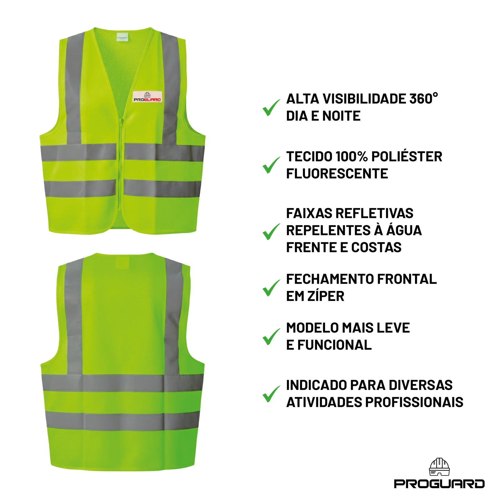 PROGUARD - Colete Refletivo Sem Bolso FIREFLY - Detalhe